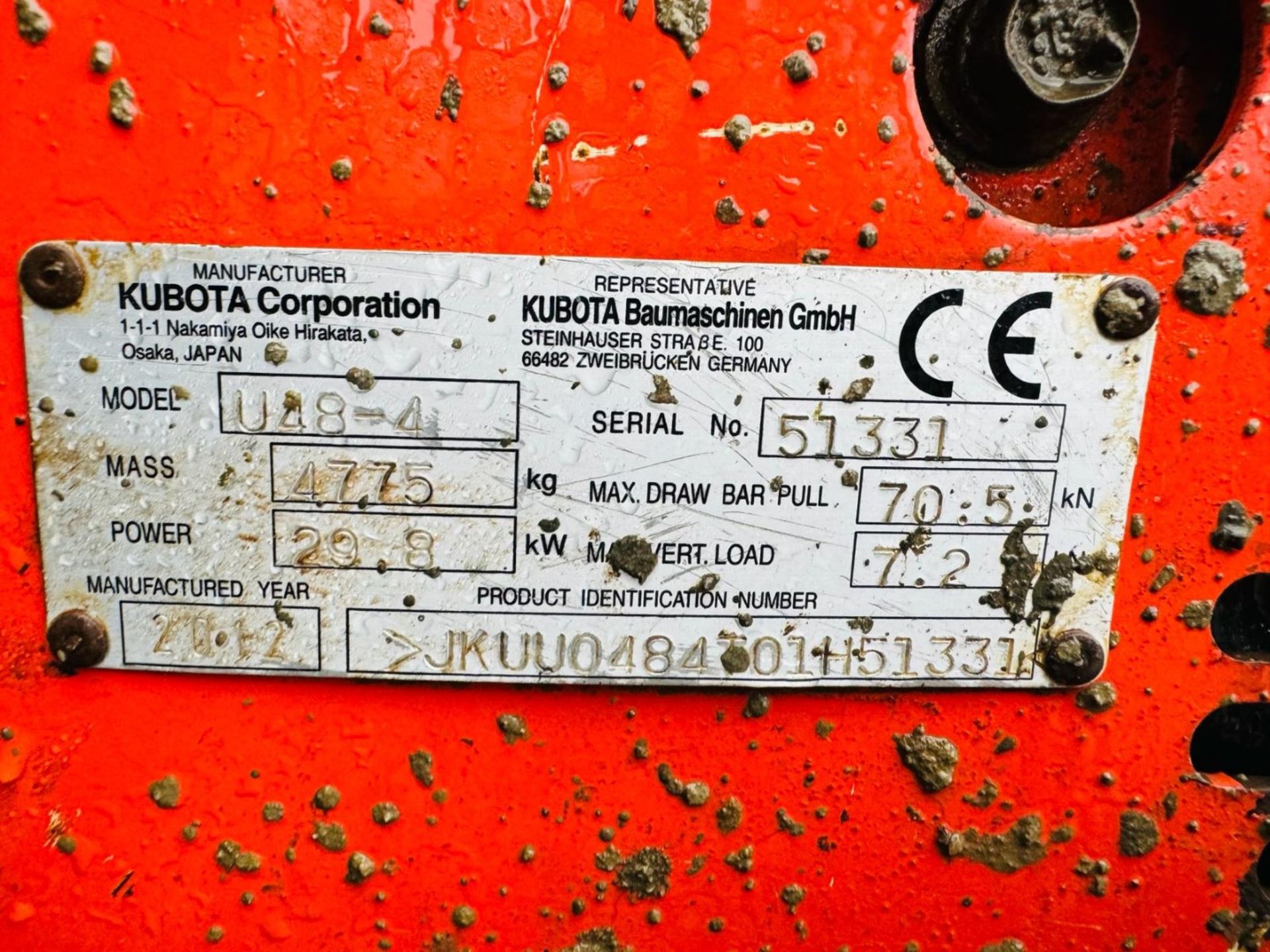2012, KUBOTA U48-4 EXCAVATOR - Image 10 of 15