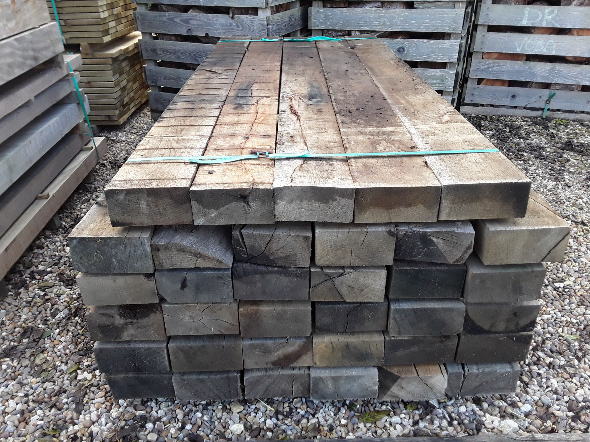 10x Hardwood Air Dried Sawn Rustic English Oak Sleepers - Image 2 of 4