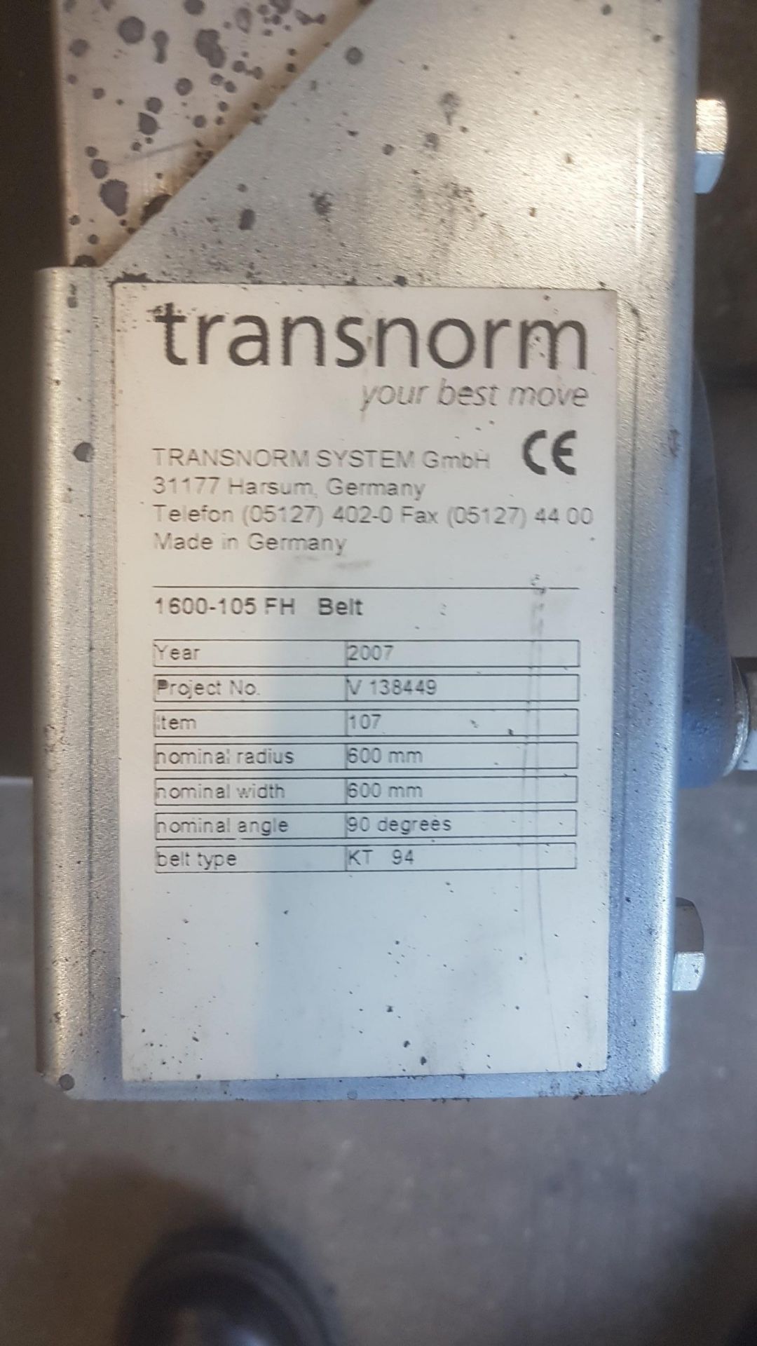 5 x TRANSNORM FH Belt Units (2 x 90 Degrees & 3 x 45 Degrees) - Image 2 of 3