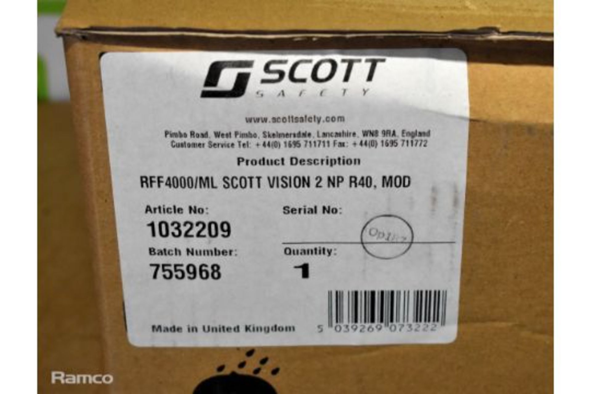 1 x Scott full face respirator mask - size medium. Supplied in original box. - Image 4 of 4