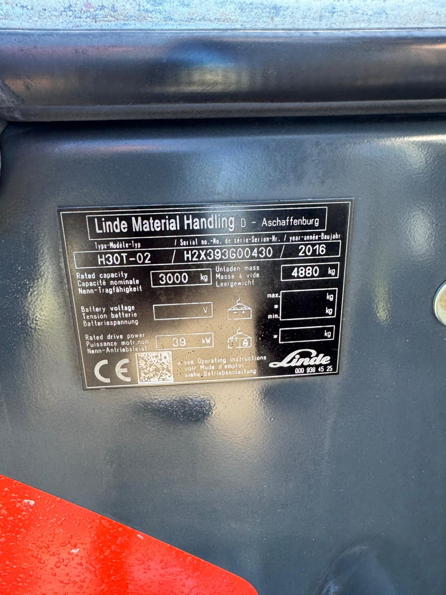 2016, LINDE - H30 Gas Forklift Truck (6.4m Lift) - Image 5 of 6