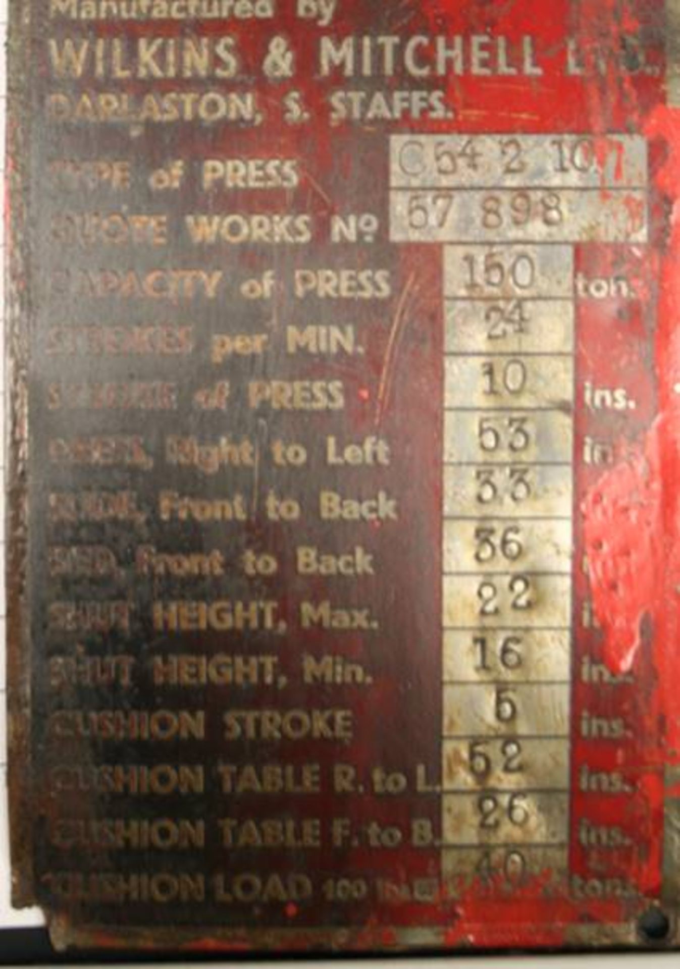 1963, 150 Tonne Wilkins & Mitchell Press (Upgraded in 2018) - Image 5 of 6