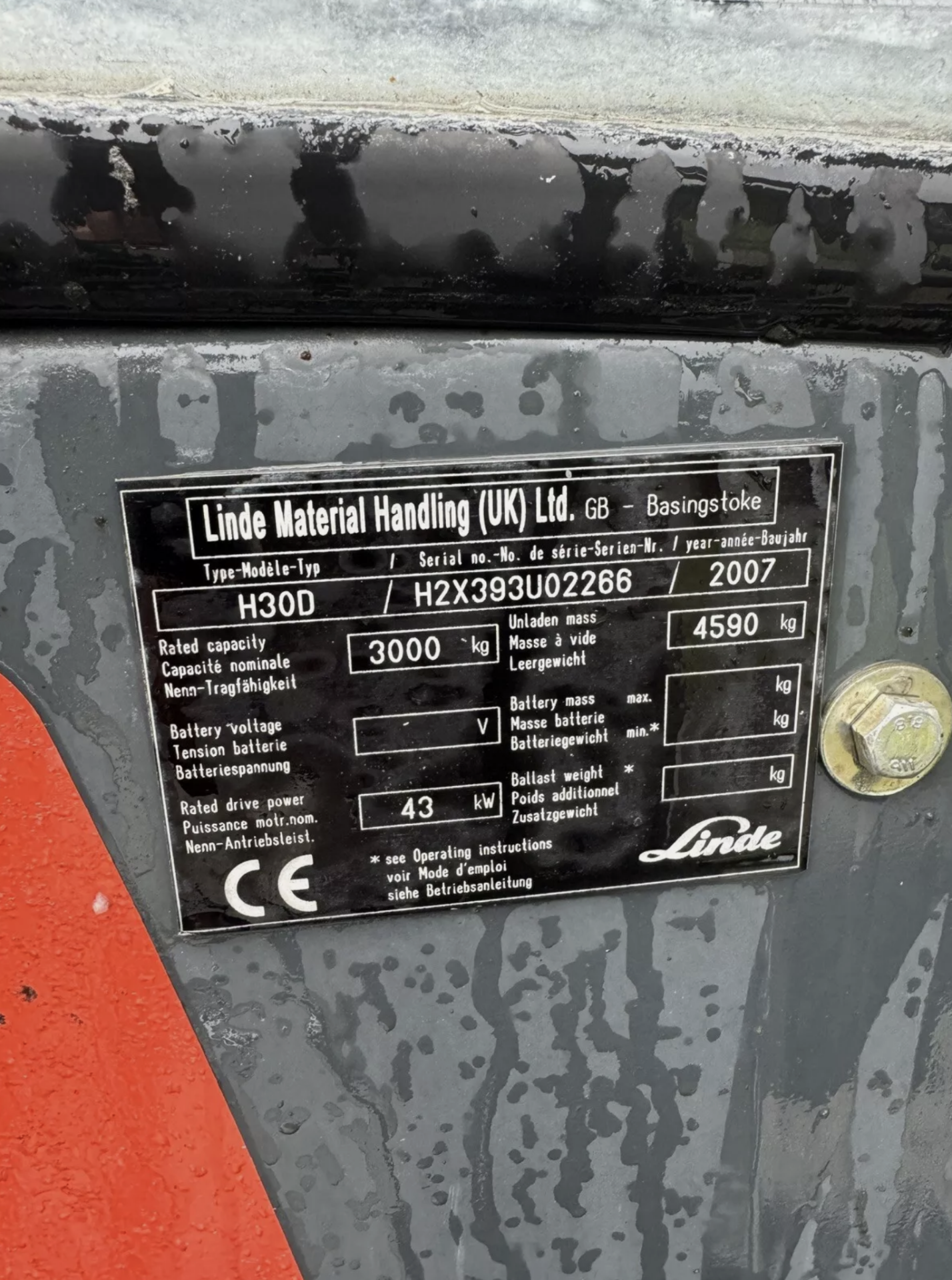 LINDE, H30 Diesel Forklift Truck - Image 4 of 5