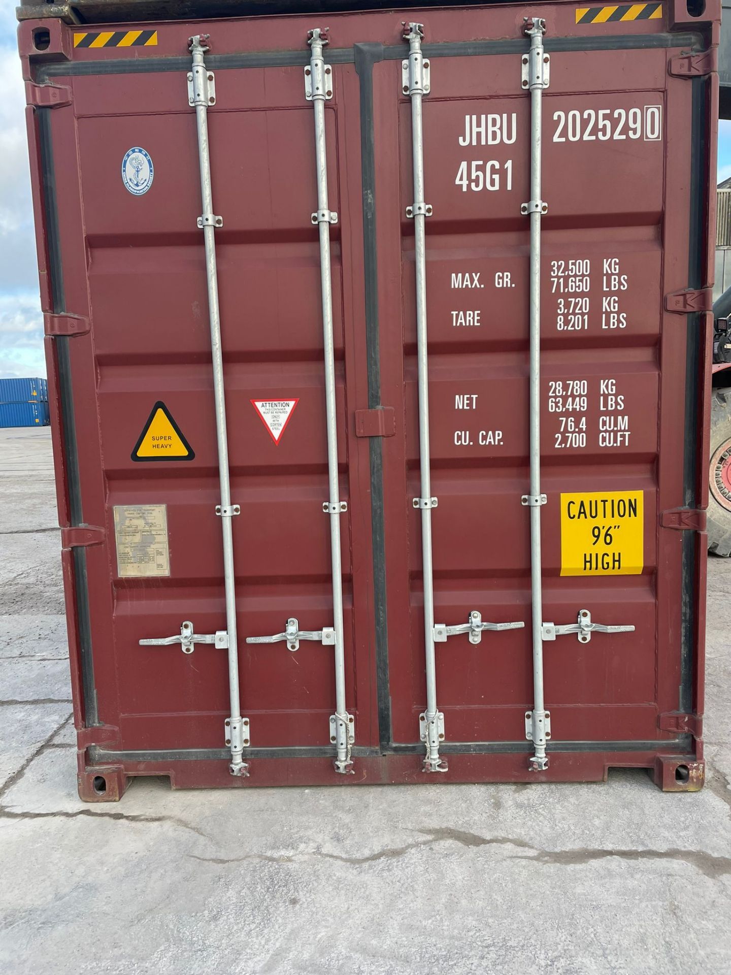 40ft HC Shipping Container - ref JHBU2025290 - NO RESERVE