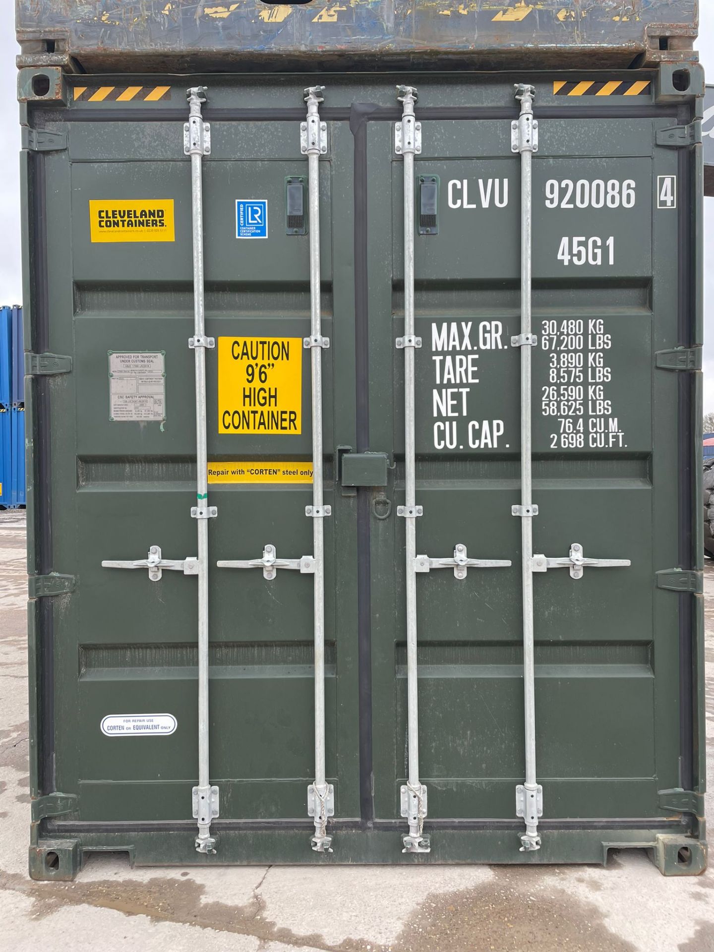 40ft HC Shipping Container - ref CLVU9200864 - NO RESERVE