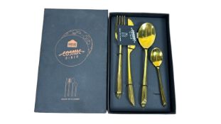 DIESEL LIVING Quasar Cosmic Diner 4 Piece Flatware Set In Gold