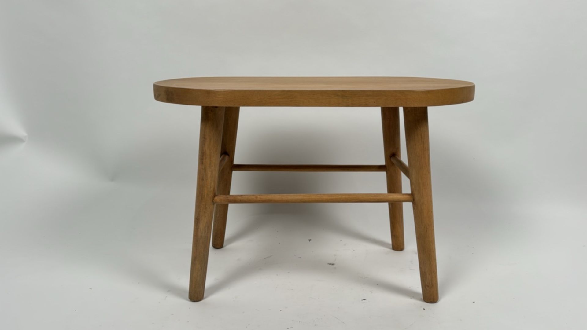 Wood Oval Top Side Table - Image 3 of 3