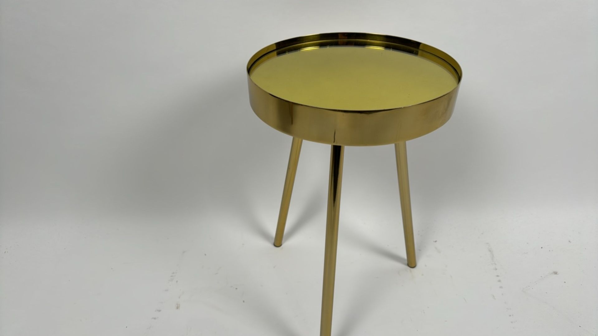 Gold Metal Side Table - Image 3 of 4