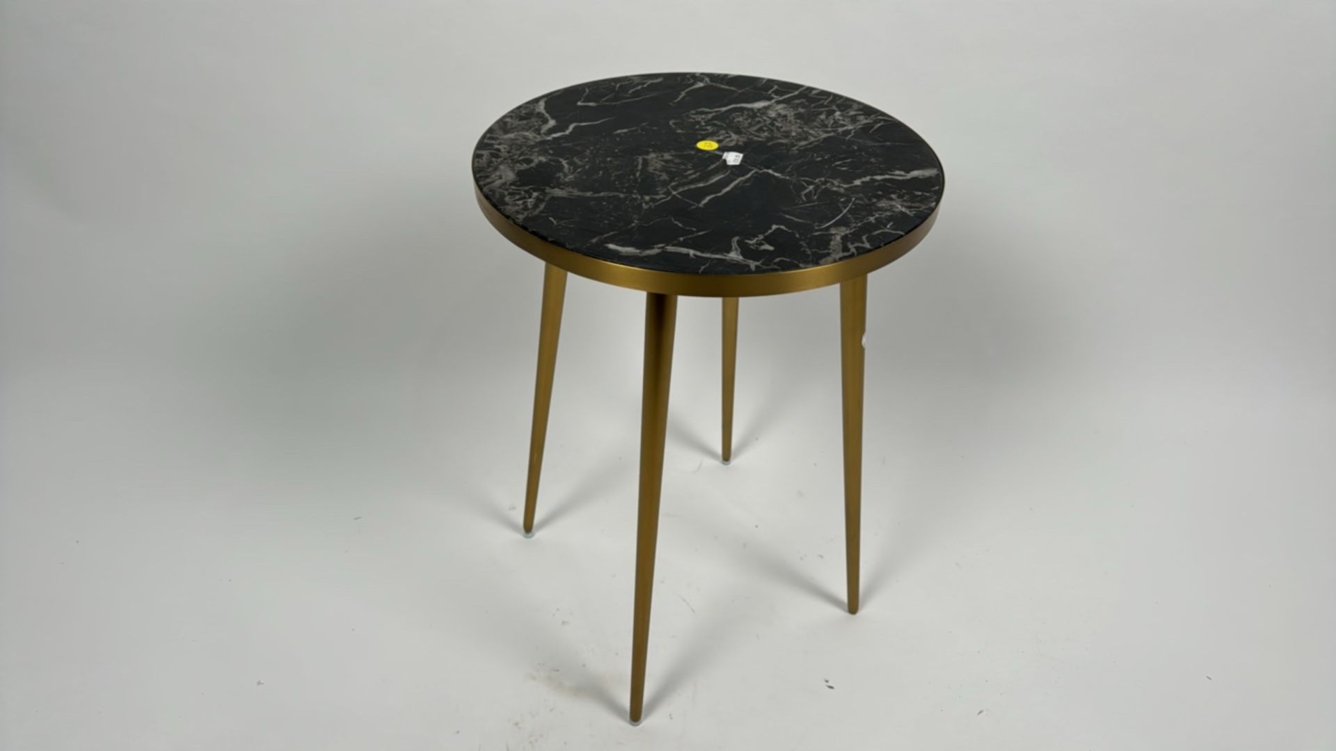 Amara Gold Side Table With Marble Top - Image 3 of 5