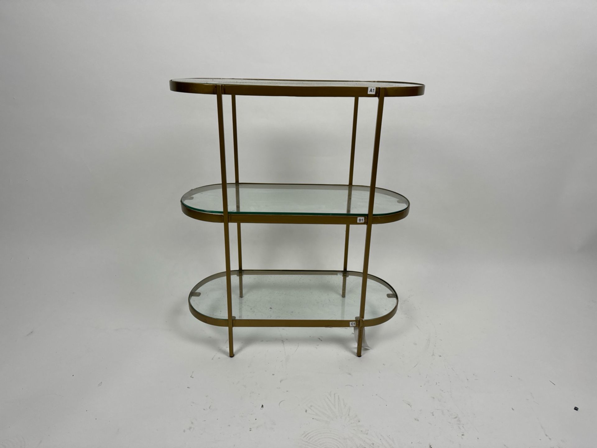 AMARA Glass 3 Tiered Side Table - Image 2 of 3