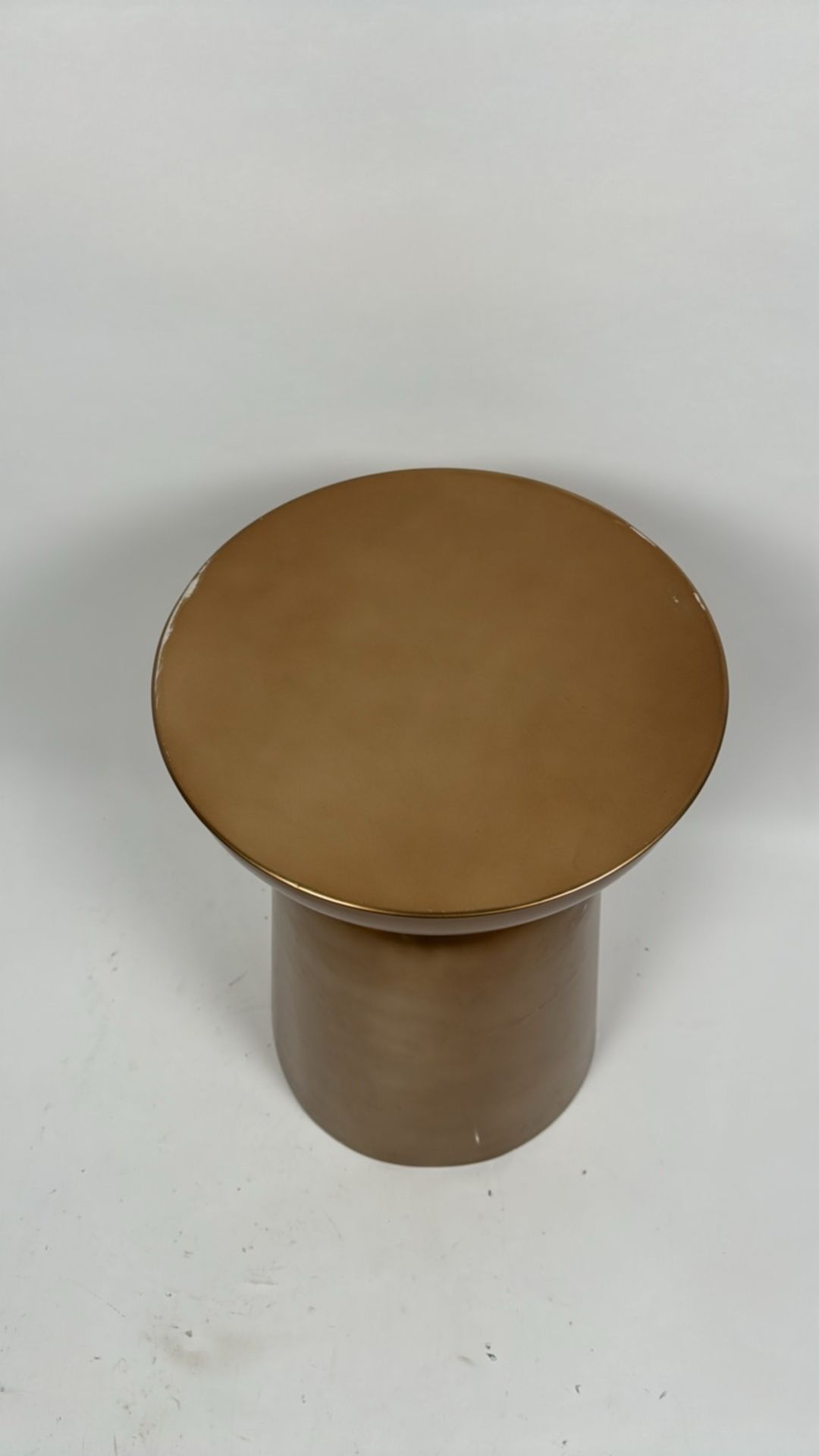 Brown Metal Drum Side Table - Image 2 of 3