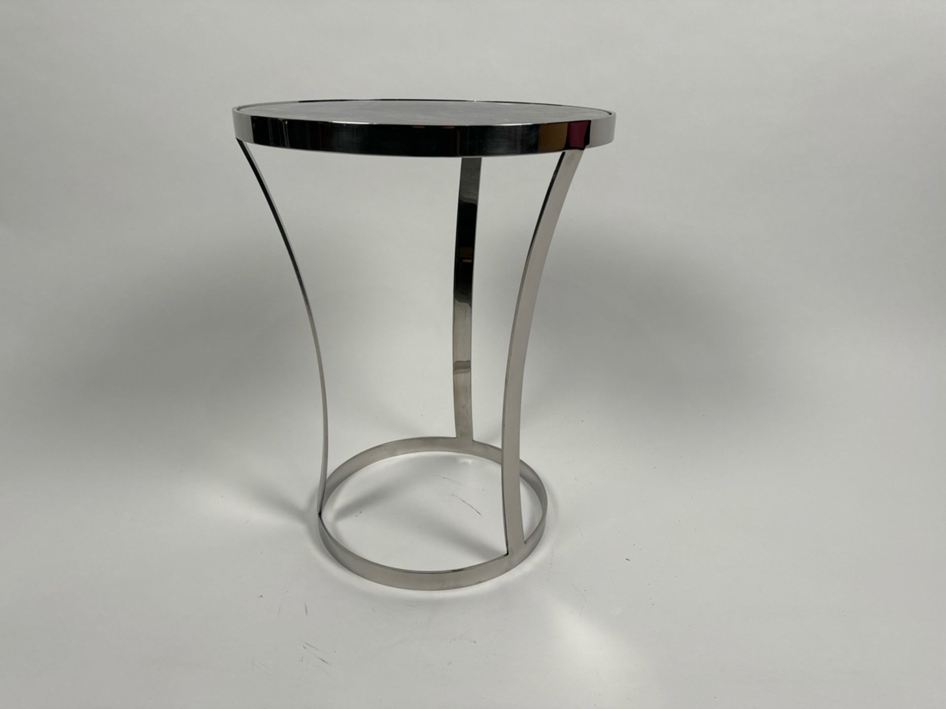Silver Side Table With Marble Top - Image 2 of 3
