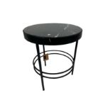 Nordal Midnight Side Table Round Marble - Black