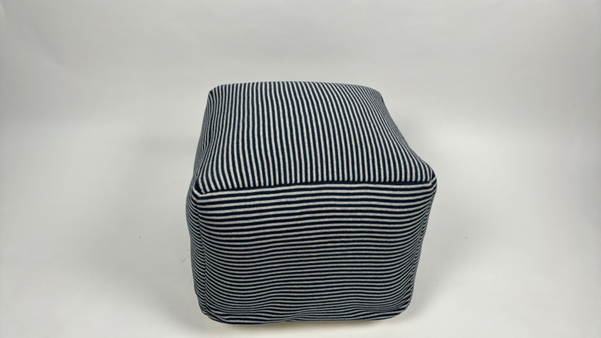 Blue & White Stripe Bean Bag Pouffe - Image 2 of 3