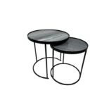 Luxe Round Nesting Table With Marble Top Set of 2