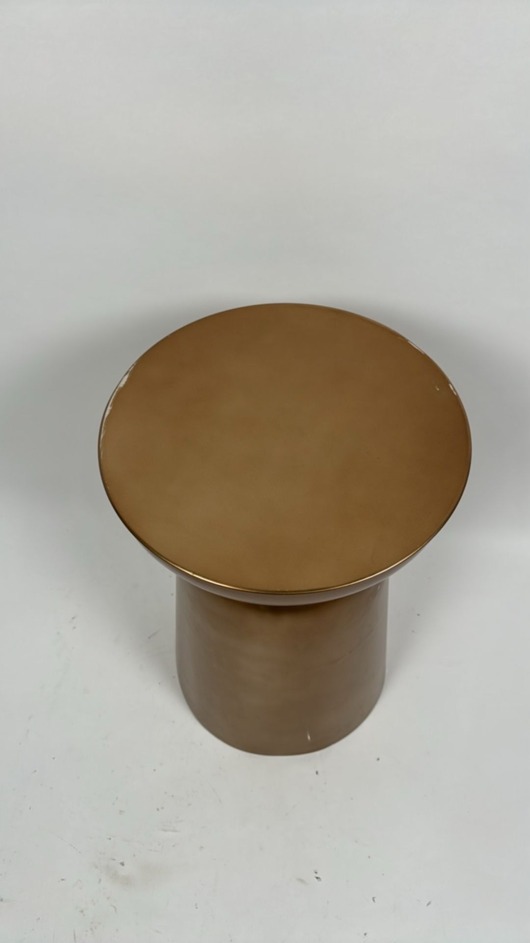 Brown Metal Drum Side Table - Image 3 of 3