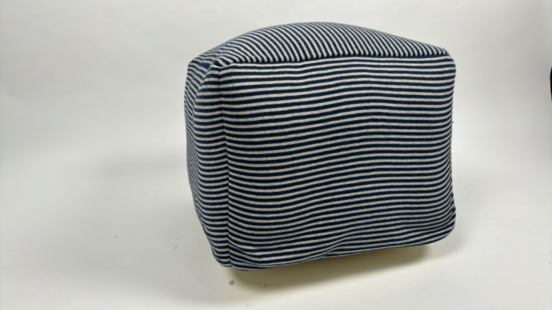 Blue & White Stripe Bean Bag Pouffe - Image 3 of 3