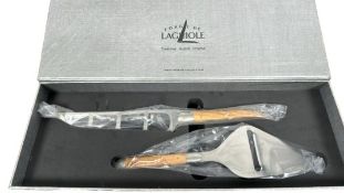 Forge De Laguiole Cheese Set Olivewood Handle
