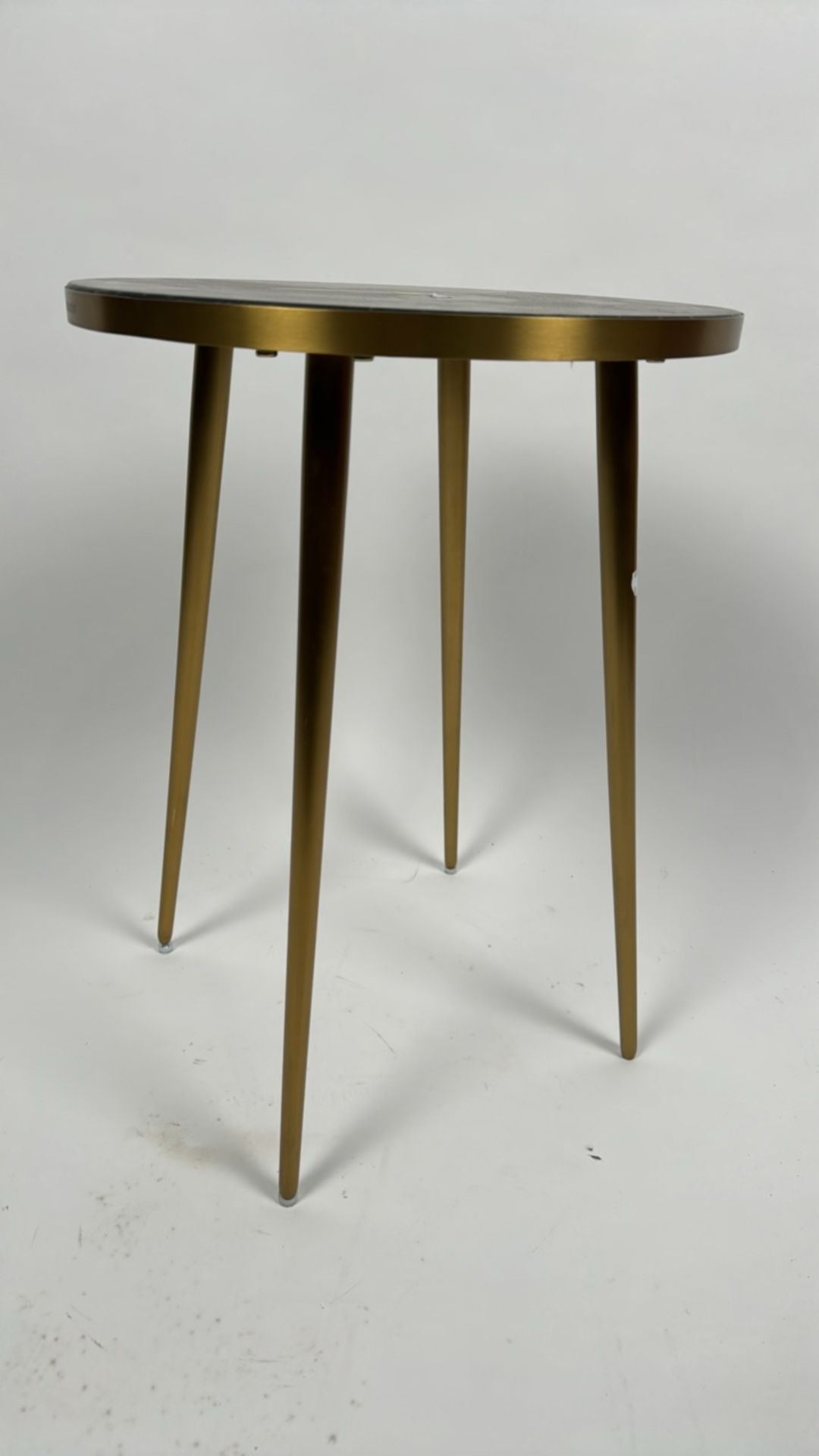 Amara Gold Side Table With Marble Top - Image 5 of 5