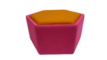 Pink & Orange Fabric Hexagon Stool