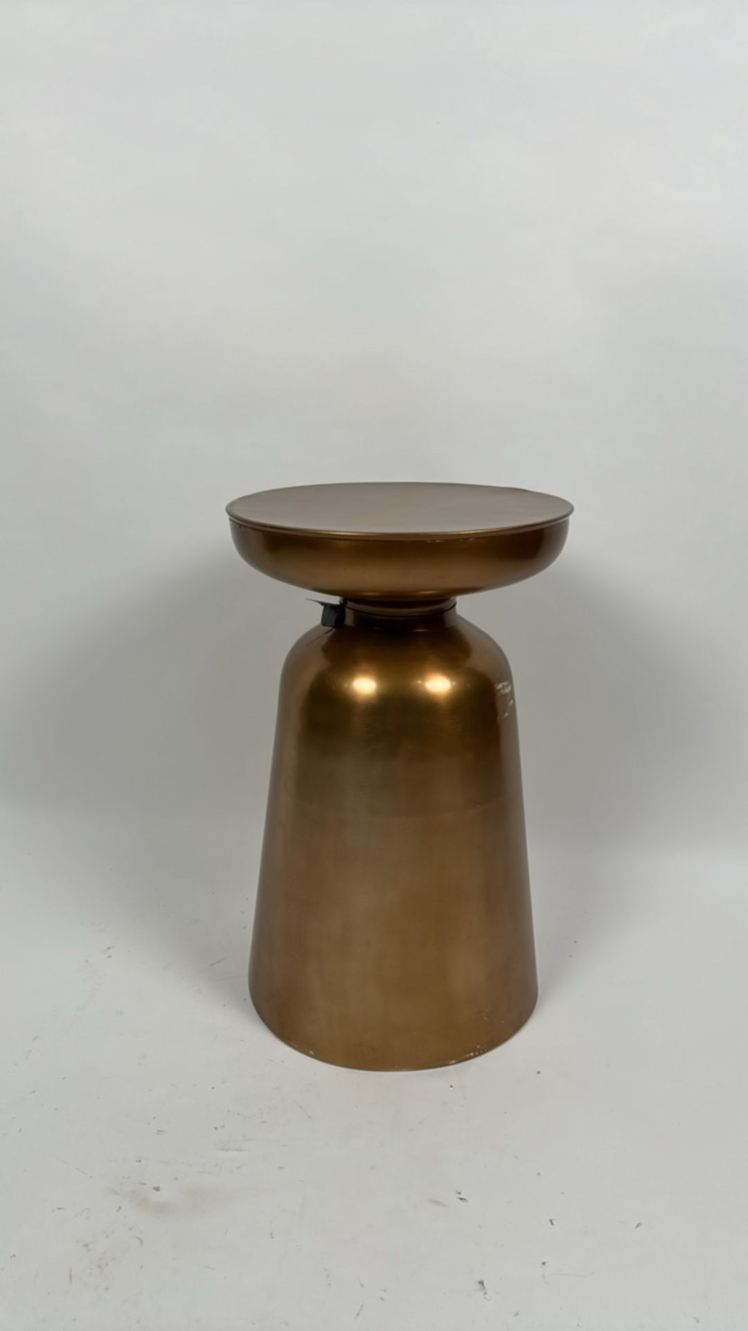 Brown Metal Drum Side Table - Image 2 of 3