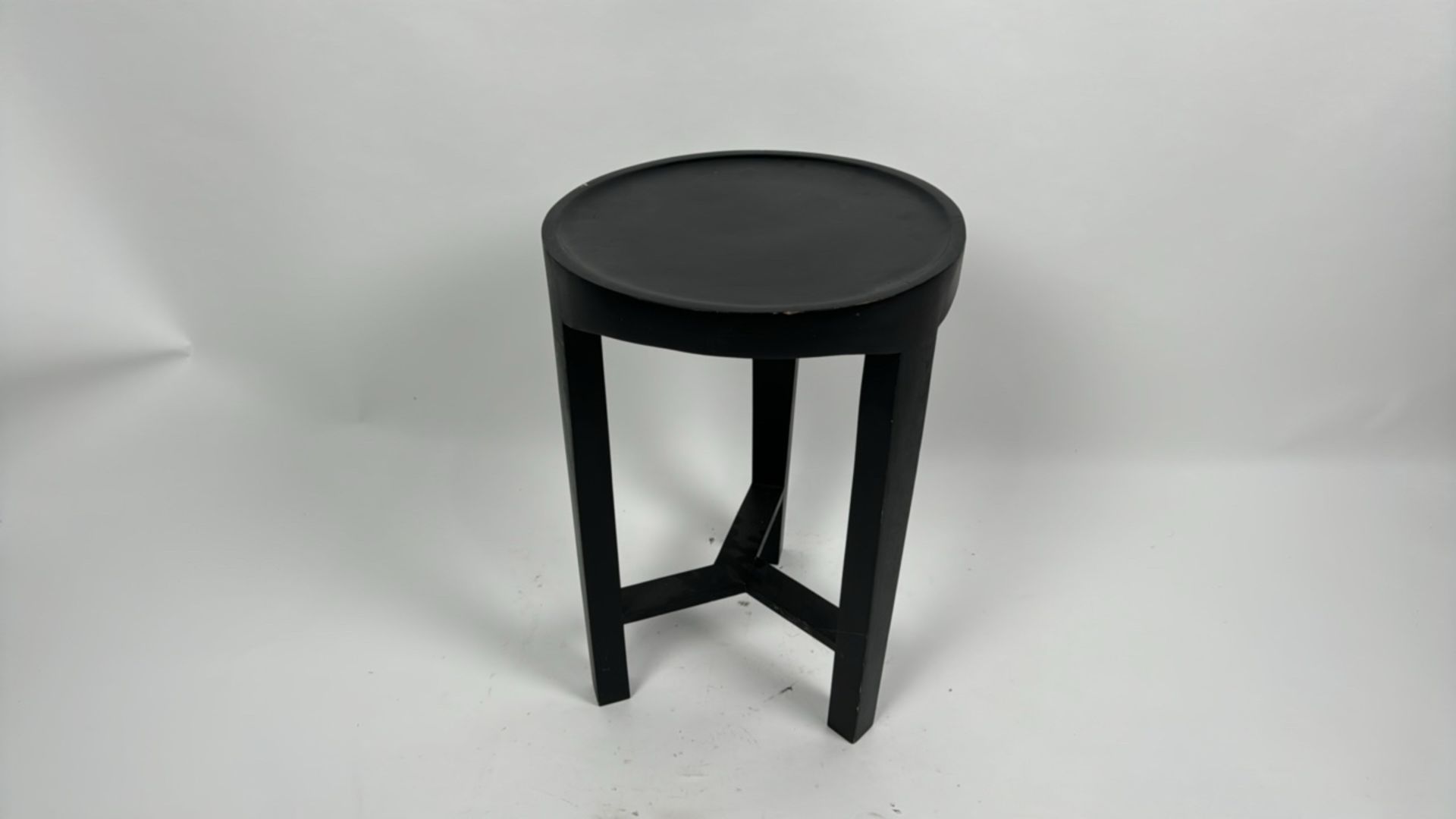 Amara Black Wood Stool - Image 2 of 3