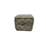 Patterned Fabric Cushioned Pouffe