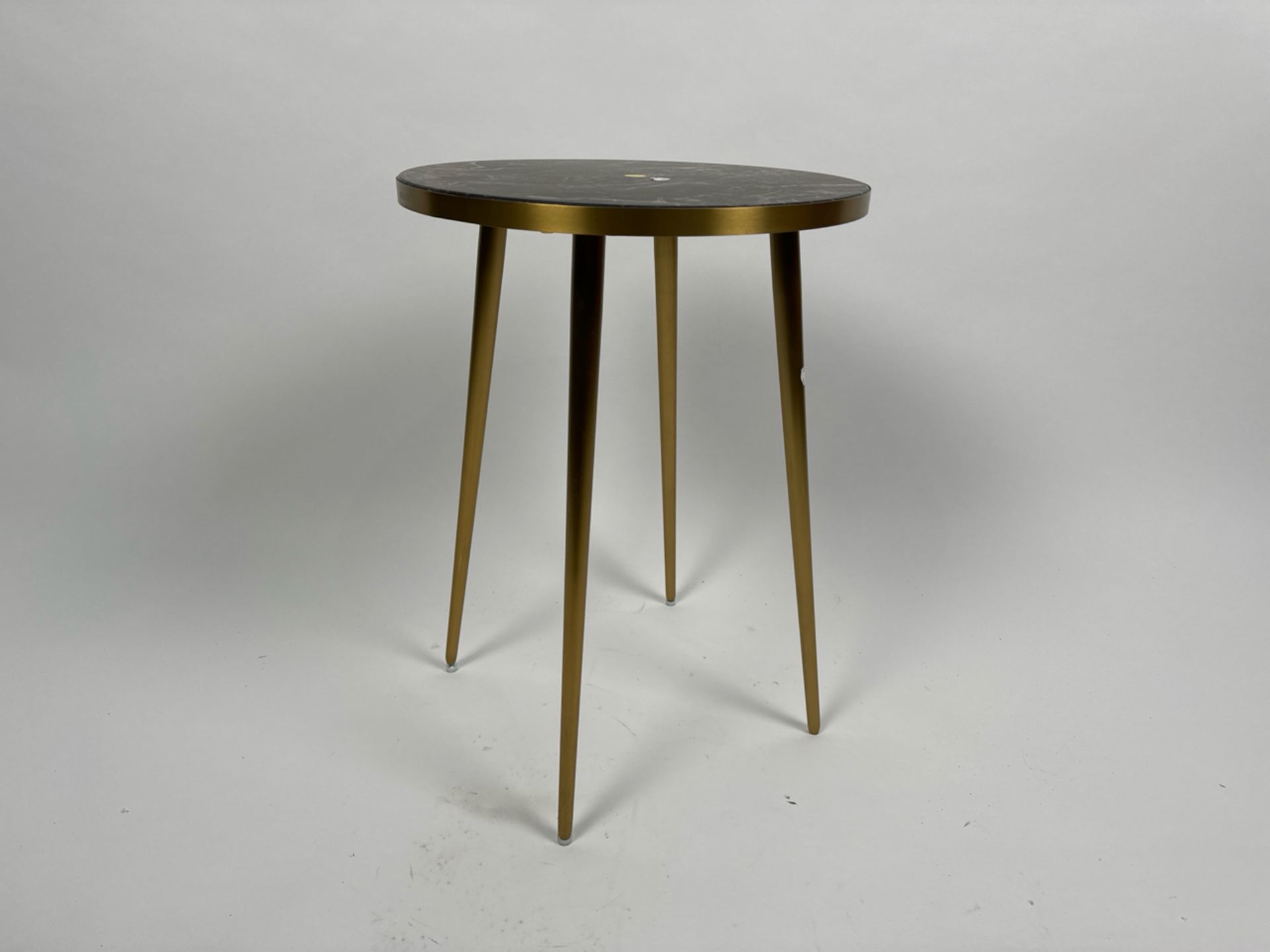 Amara Gold Side Table With Marble Top - Image 2 of 5
