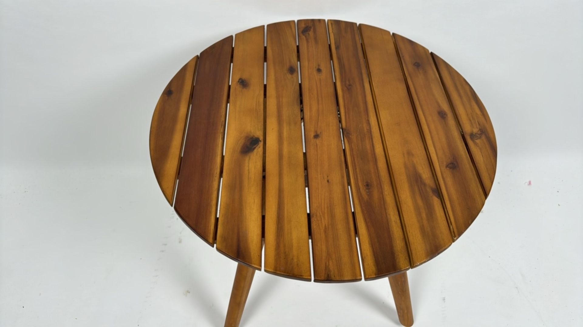 Wooden Circular Side Table - Bild 3 aus 4