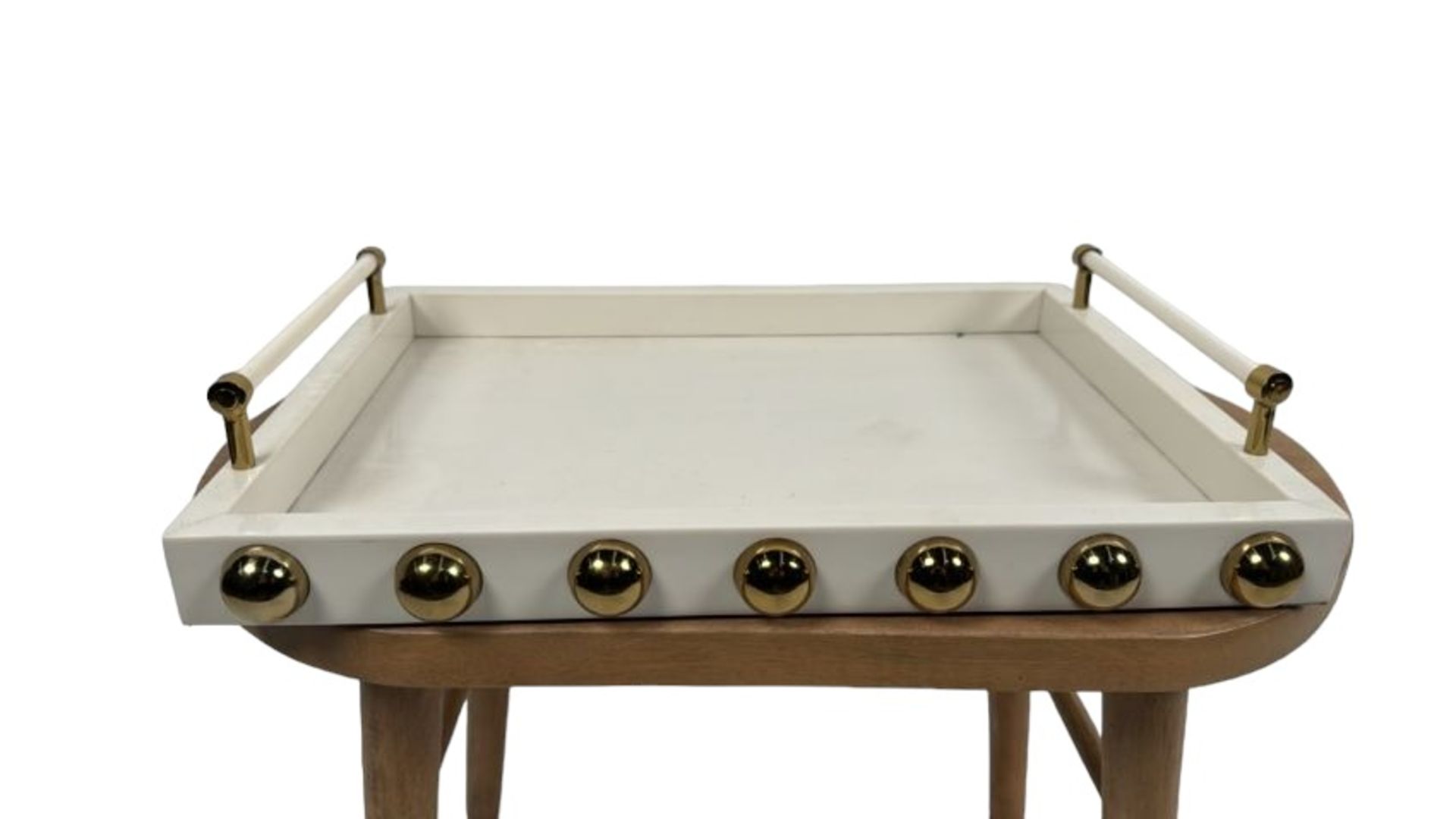 White & Gold Studded Tray