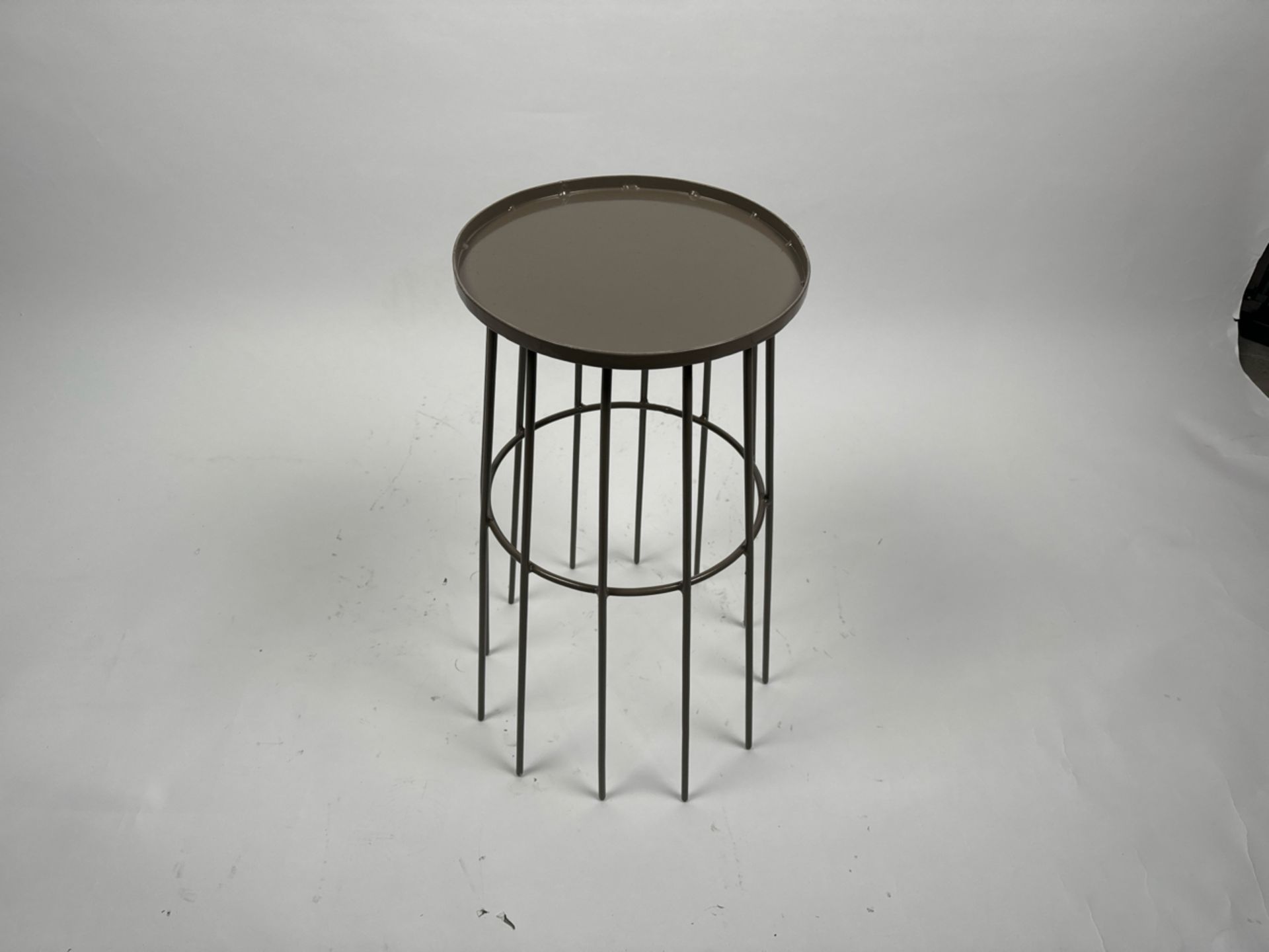 Grey Metal Side Table - Image 2 of 2