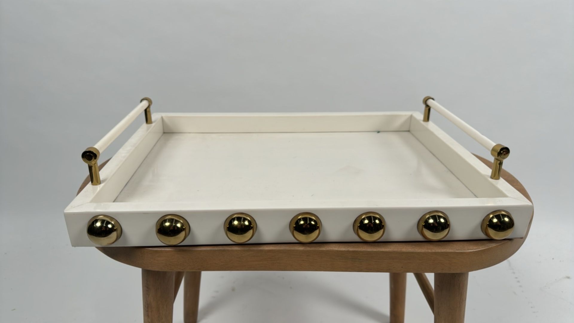 White & Gold Studded Tray - Bild 2 aus 5