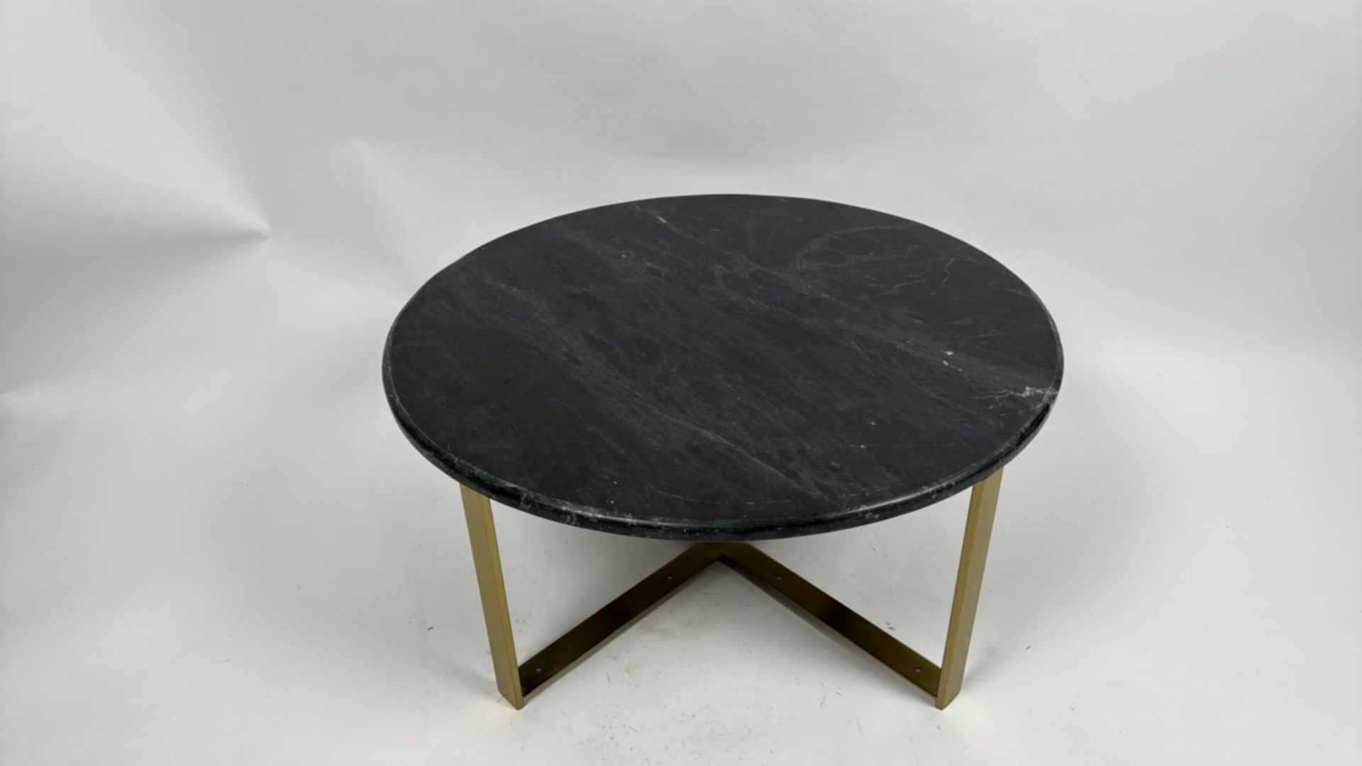 Amara Luxe Round Gold Base Coffee Table - Image 3 of 3