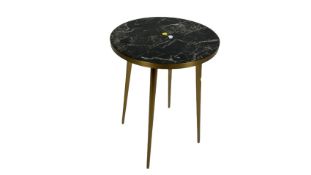 Amara Gold Side Table With Marble Top