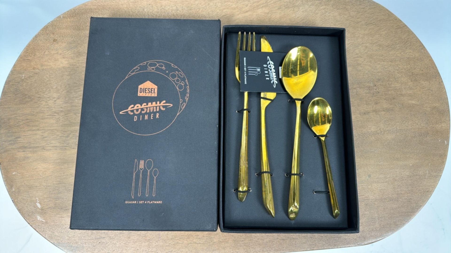 DIESEL LIVING Quasar Cosmic Diner 4 Piece Flatware Set In Gold - Image 3 of 3