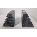 Black Marble Book Ends