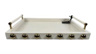White & Gold Studded Tray