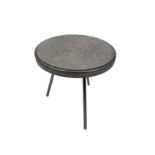 AMARA Circular Side Table Grey Fur Top