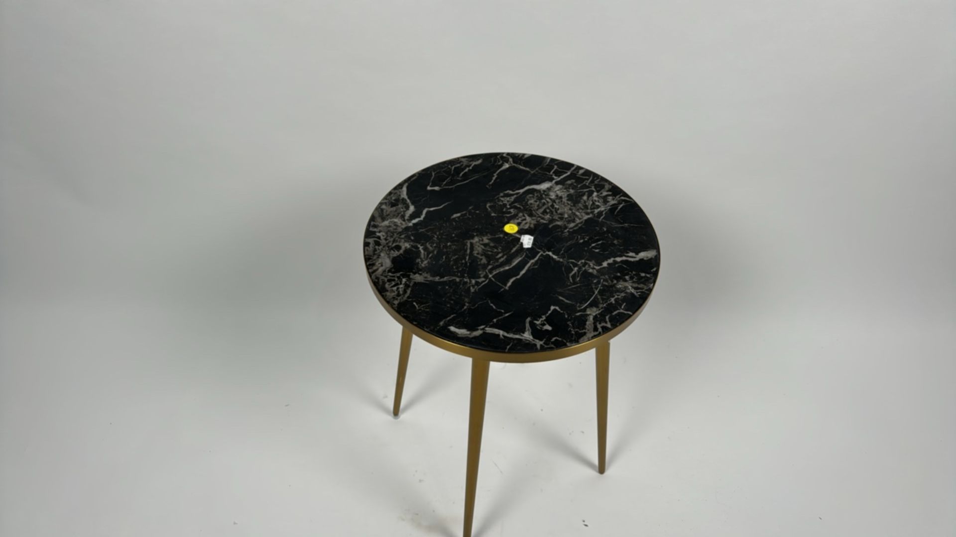 Amara Gold Side Table With Marble Top - Image 4 of 5