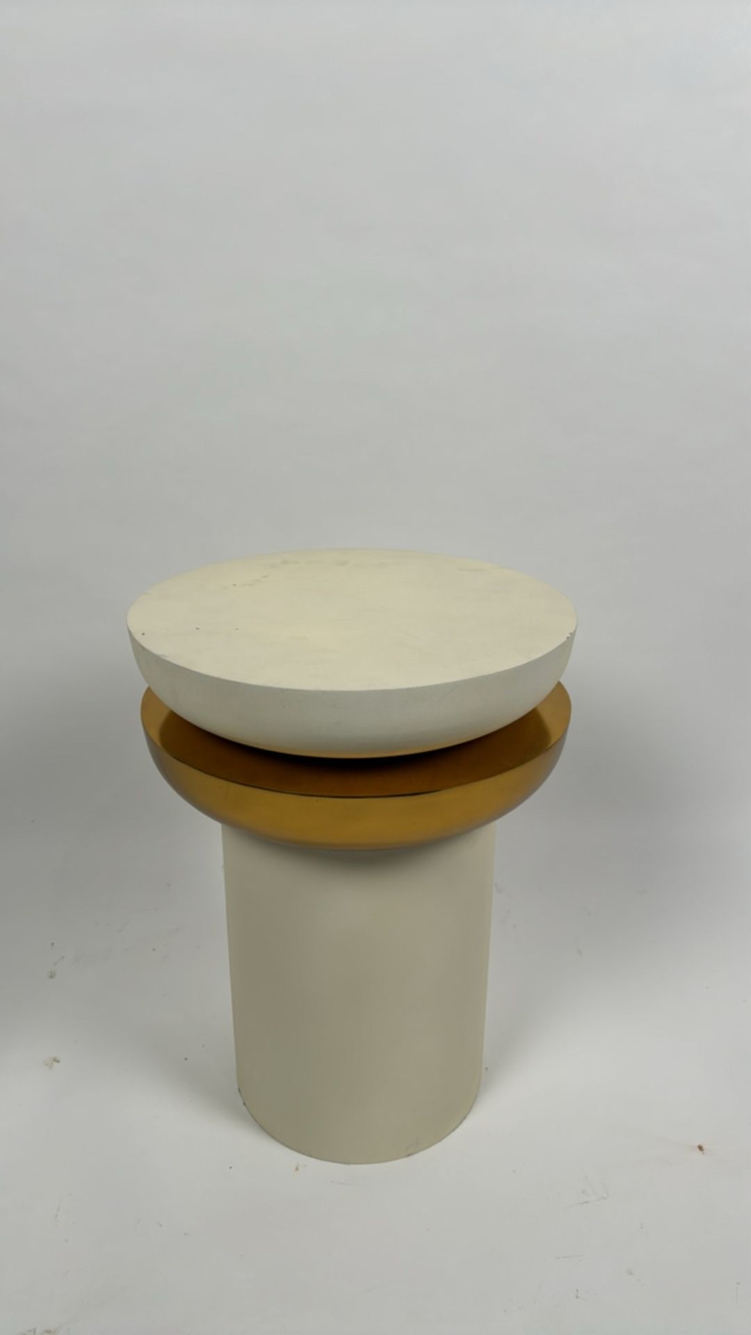 Amara Cream & Gold Side Table - Image 2 of 4