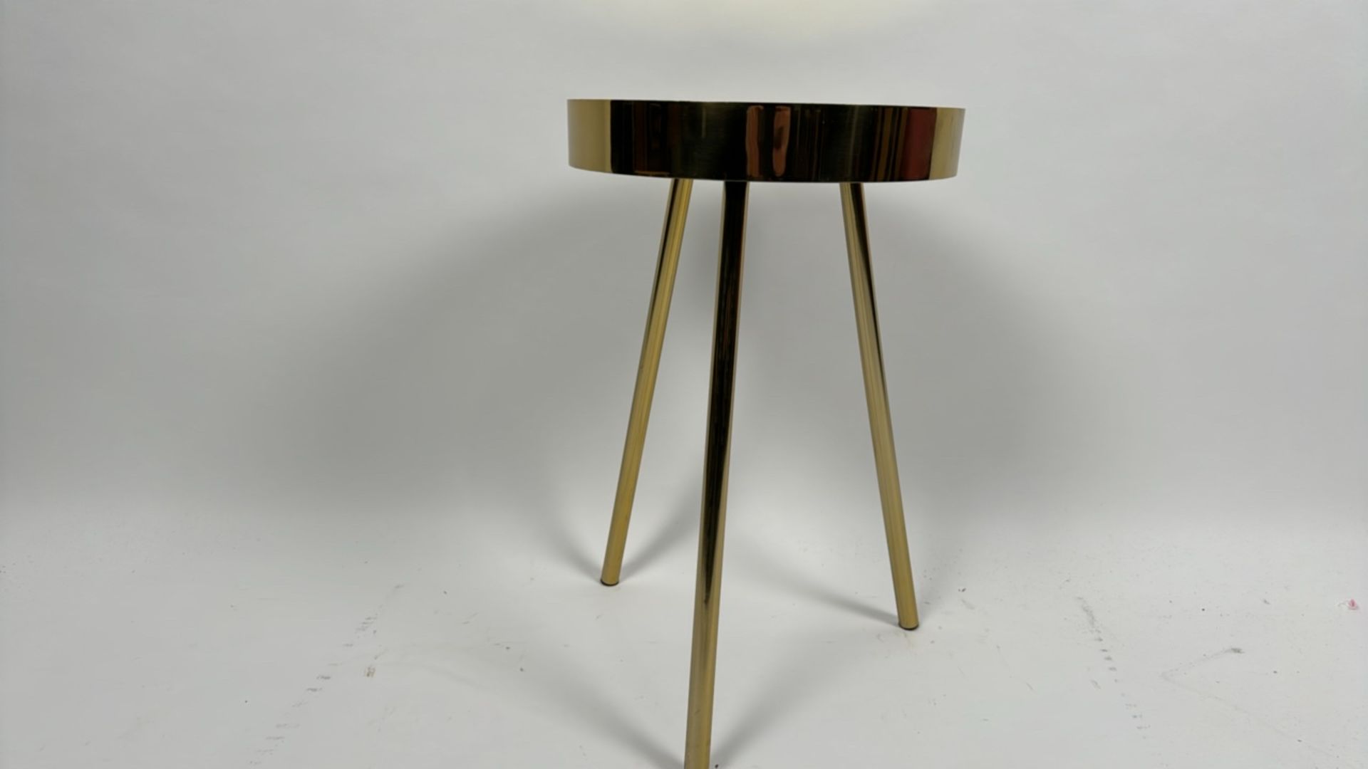 Gold Metal Side Table - Image 2 of 4