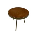 AMARA Circular Side Table Brown Fur Top Gold