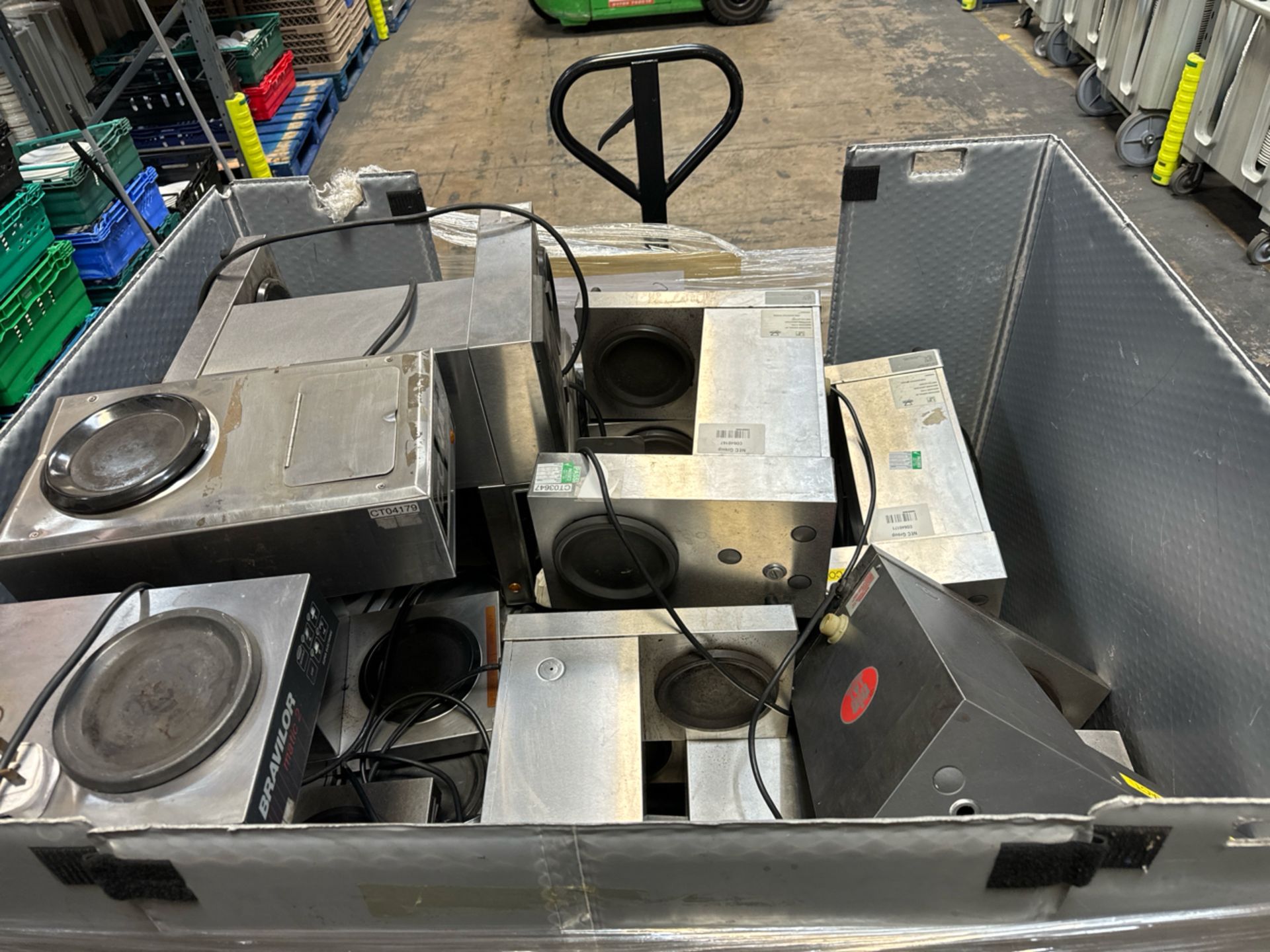 Pallet of Pour and Go Coffee Machines