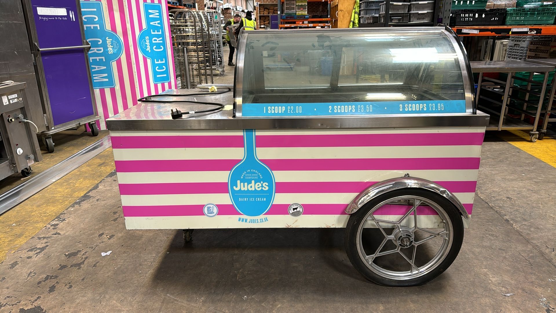 Refrigerated Ice Cream Serving Counter on Wheels