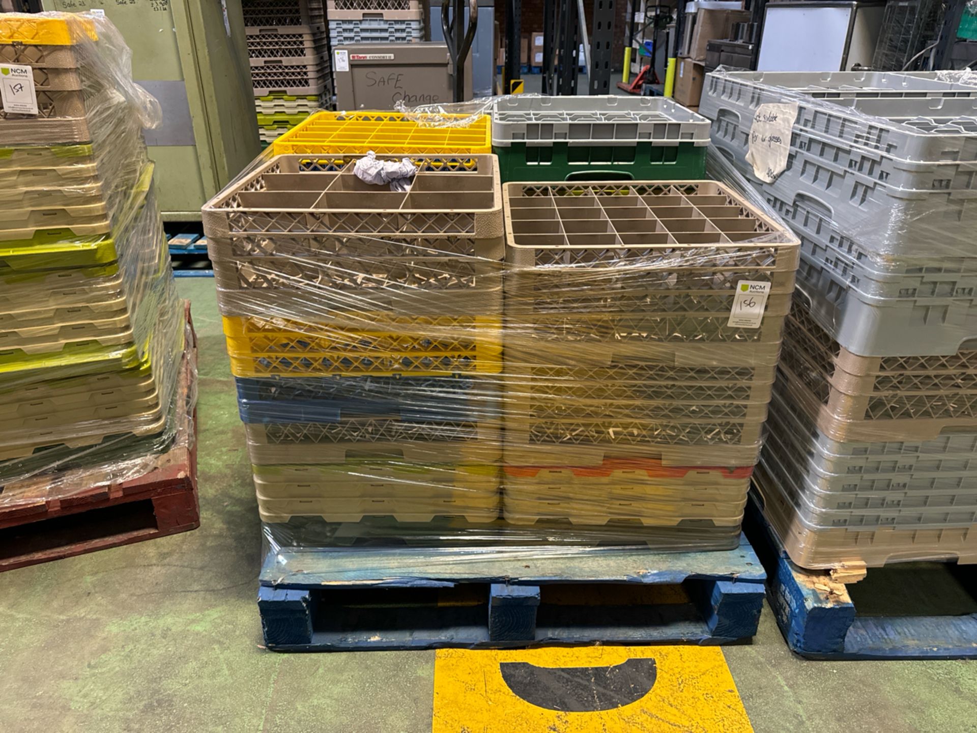 Pallet of Plastic Glass Racks