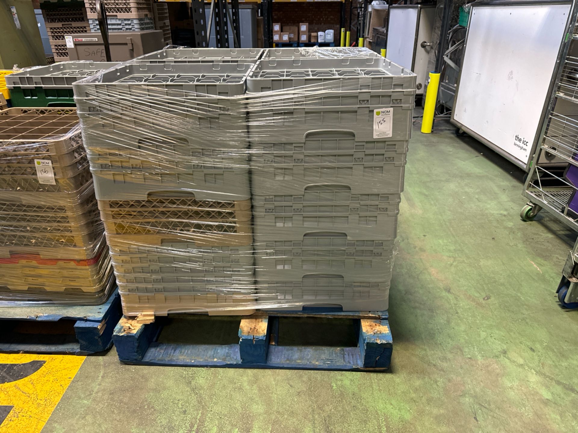 Pallet of Plastic Glass Racks