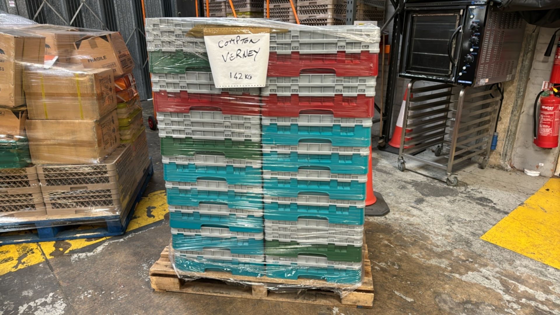 Pallet of Plastic Glass Racks