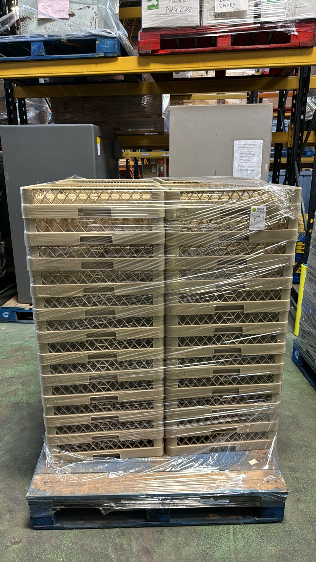 Pallet of Plastic Glass Racks