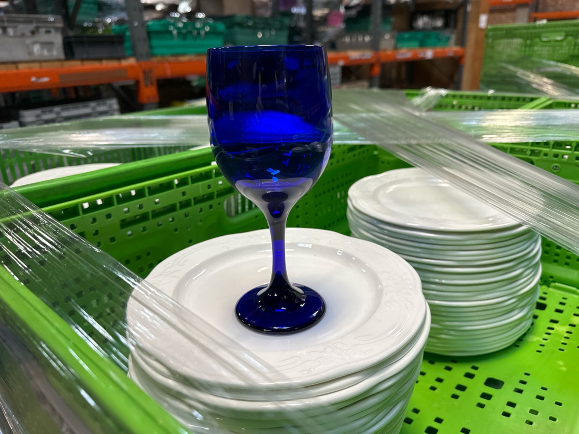 Pallet of Blue 75cl Wine Glasses