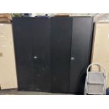 Black Metal Storage Cabinet x2